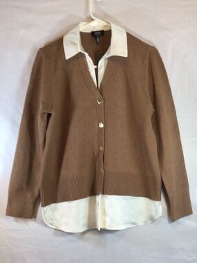 Jones New York twofer sweater size Medium layered preppy academia office siren